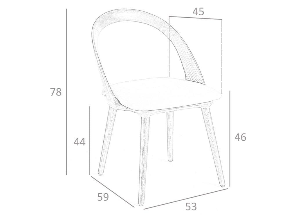 ANGEL CERDA Chaise en simili cuir et bois noyer  