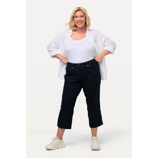 Ulla Popken  Pantaloni cargo a 7/8 con linguetta per risvolto e cintura comoda 