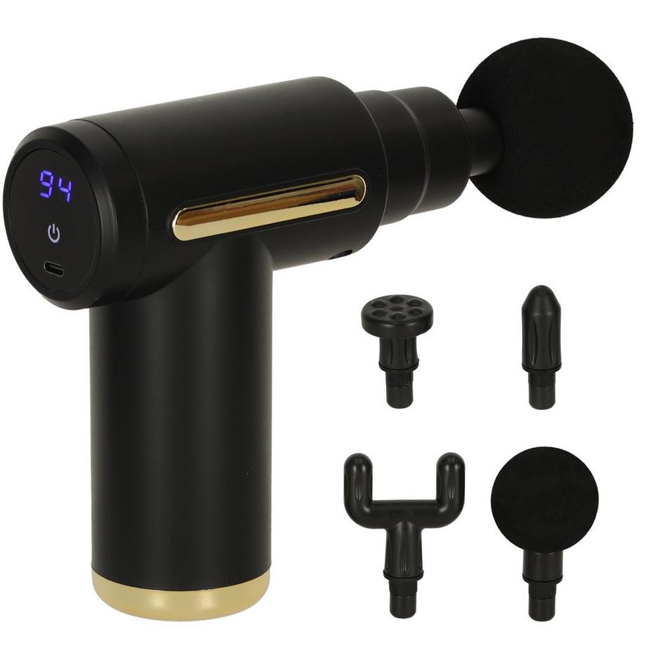 Northix  Pistolet de massage masseur 4 extrémités noir 