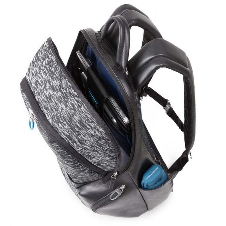 Piquadro Coleos Laptop Rucksack mit iPad 10.5 Zoll iPad 9.7 Zoll Fach und Power Bank  