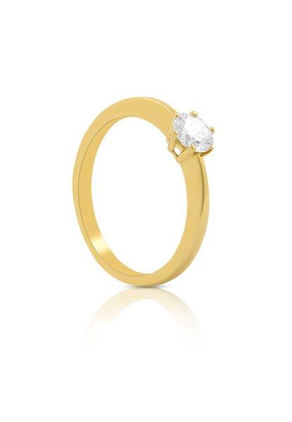 MUAU Schmuck  Bague Solitaire Diamant 0.50ct. or jaune 750 