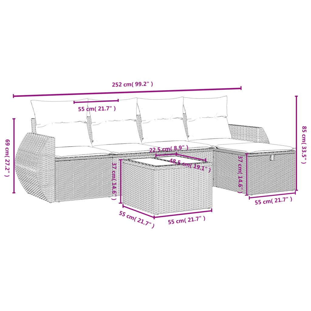 VidaXL Ensemble de canapés de jardin rotin synthétique  