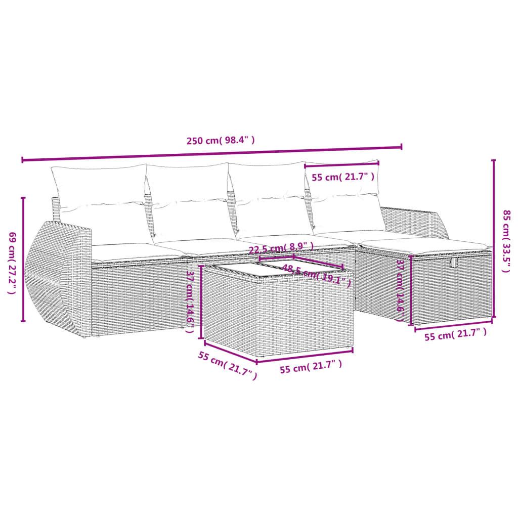 VidaXL Ensemble de canapés de jardin rotin synthétique  