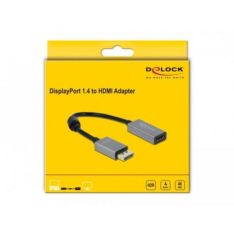 DeLock  DeLOCK DisplayPort attivo da 1.4 per HDMI Adattatore 4K 60 Hz (HDR) 