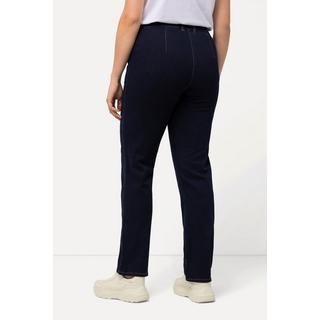 Ulla Popken  Jeans modello Mony con gamba conica, tessuto elasticizzato e tasche con zip 