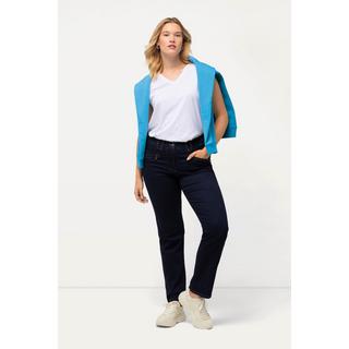 Ulla Popken  Jeans modello Mony con gamba conica, tessuto elasticizzato e tasche con zip 