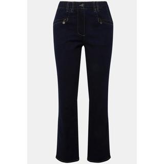 Ulla Popken  Jeans modello Mony con gamba conica, tessuto elasticizzato e tasche con zip 