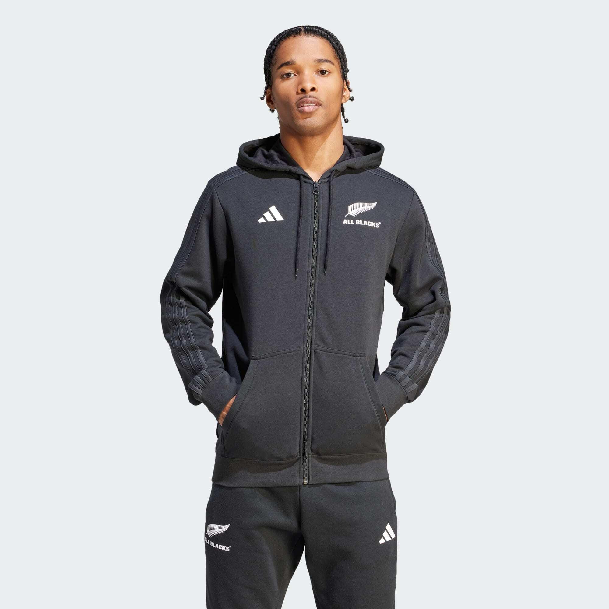 adidas All Blacks 3-Streifen Full Zip Hoodie  