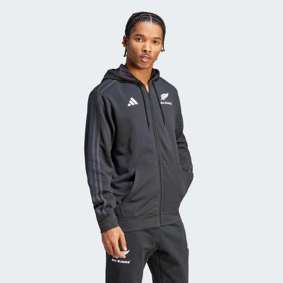 adidas  sweatjacke mit kapuze all blacks 3 bandes 
