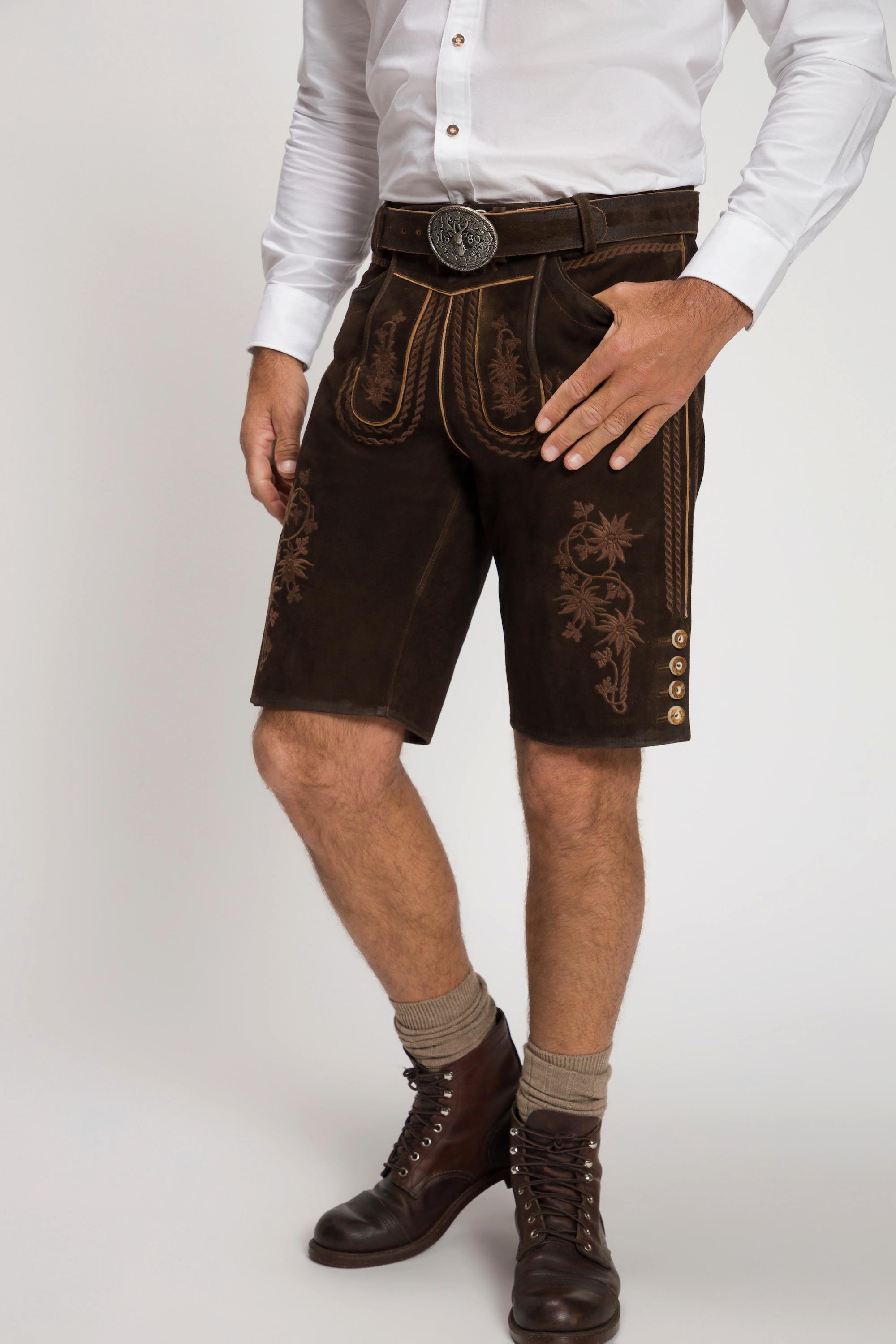 JP1880  Trachtenhose, Tracht, Ziegenleder, traditionelle Stickereien, Gratis Ledergürtel 