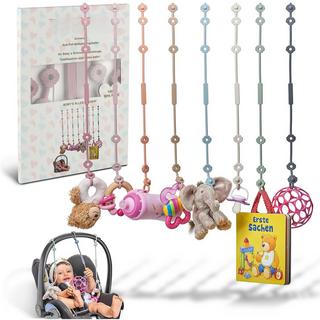 Activity-board  Chaîne de jouets pour la poussette sans BPA / sangle extensible pour le porte-gobelet / chaîne de tétine pour les gadgets de bébé tels que les tasses à boire ou les anneaux de dentition en tant qu'accessoires de la poussette. 