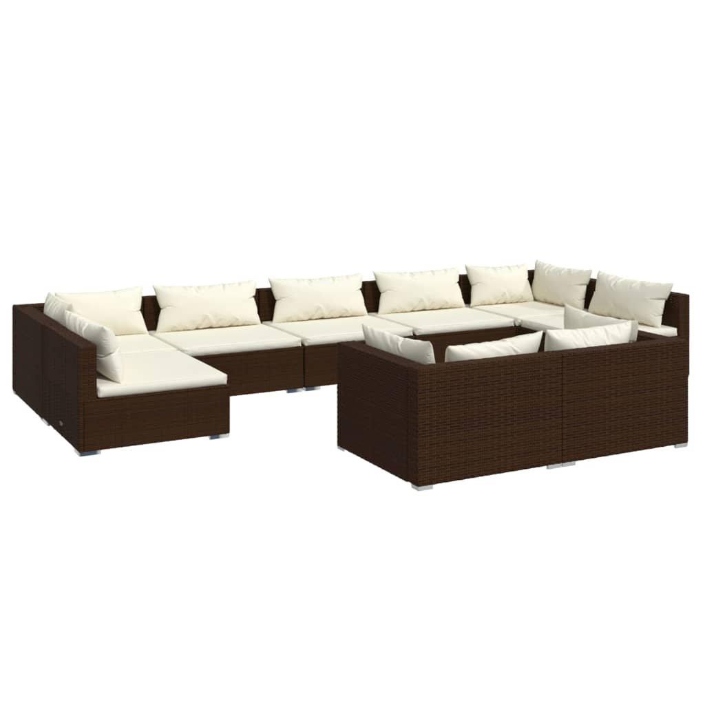 VidaXL set lounge giardino Polirattan  