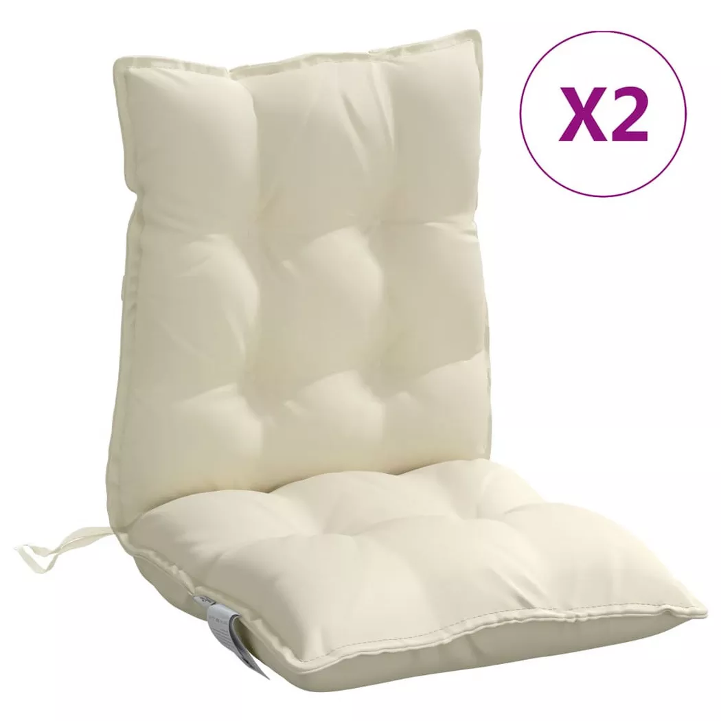 Vidaxl - Coussins de chaise à dossier bas lot de 2 crème tissu oxford