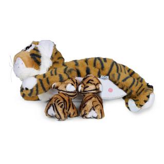 Mamanimals  Mamanimals Set peluche maman tigre et bébés, tigré 