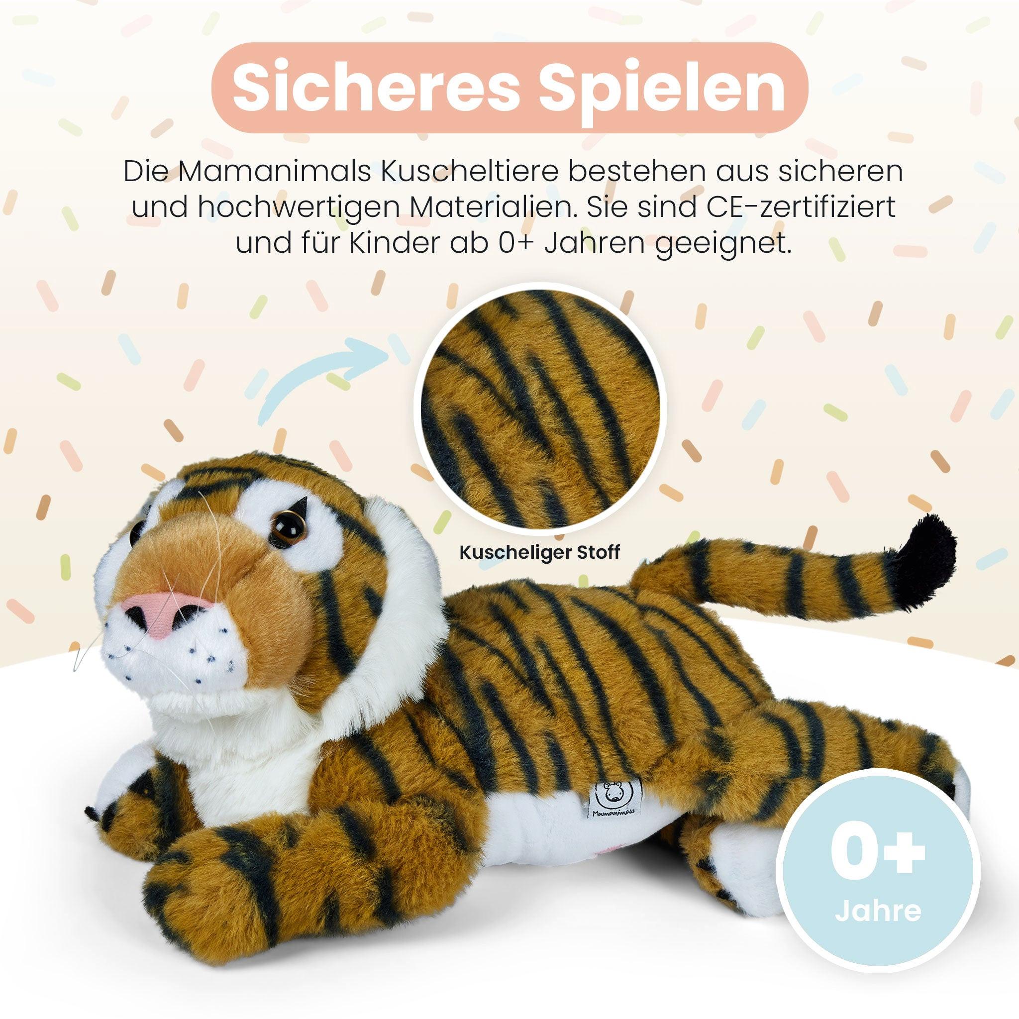 Mamanimals  Mamanimals Set peluche maman tigre et bébés, tigré 