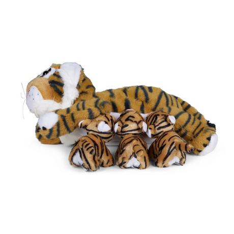 Mamanimals  Mamanimals Set peluche maman tigre et bébés, tigré 