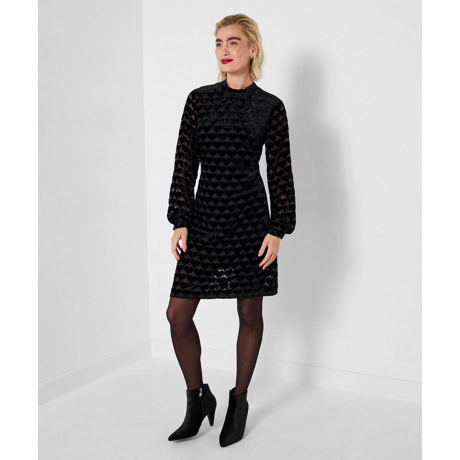 Devore-Kleid aus Samt mit Herzmuster