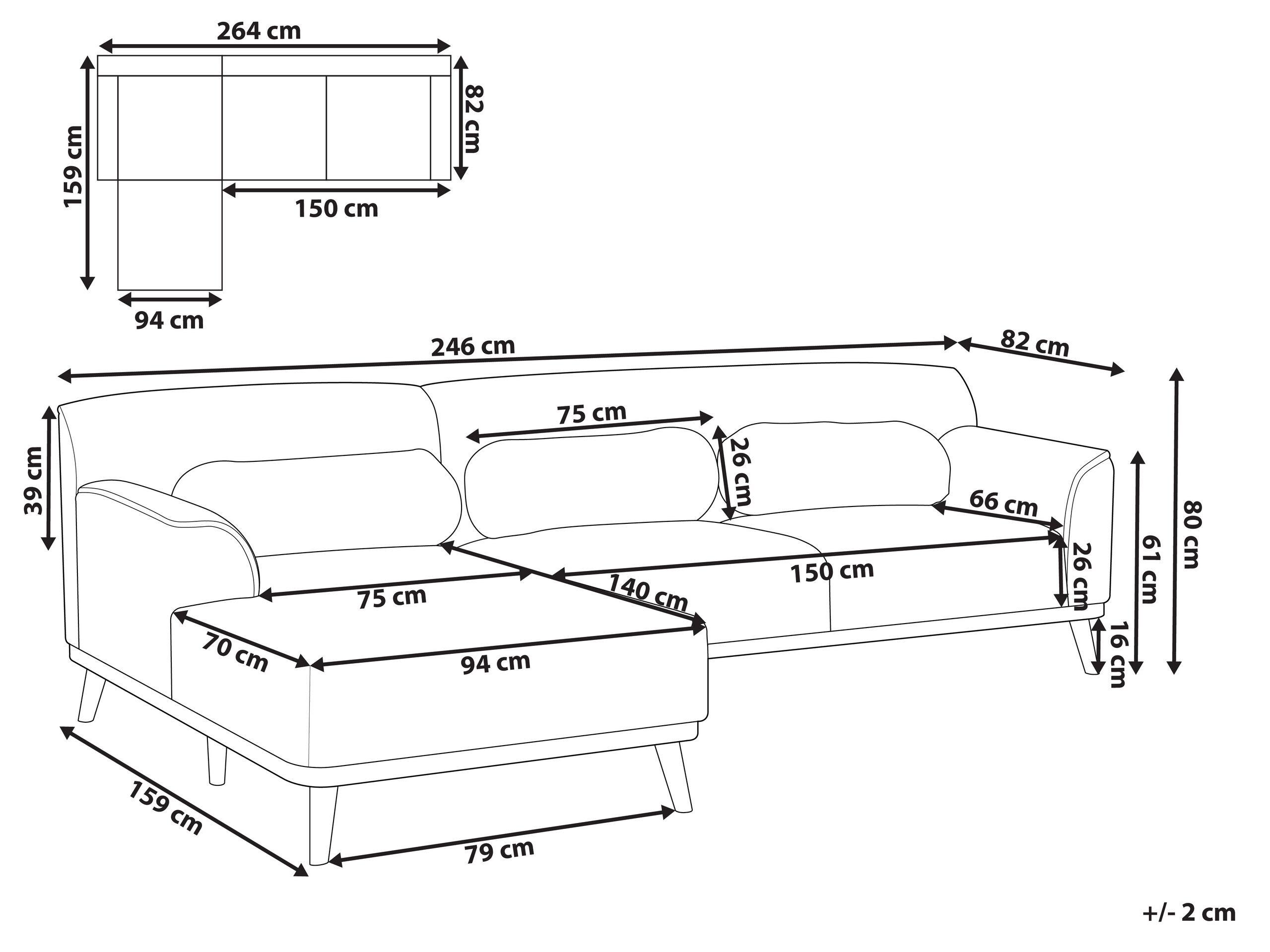 Beliani Ecksofa aus Chenillegewebe Modern SIMOS  