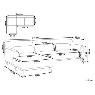 Beliani Canapé d'angle en Tissu chenille Moderne SIMOS  