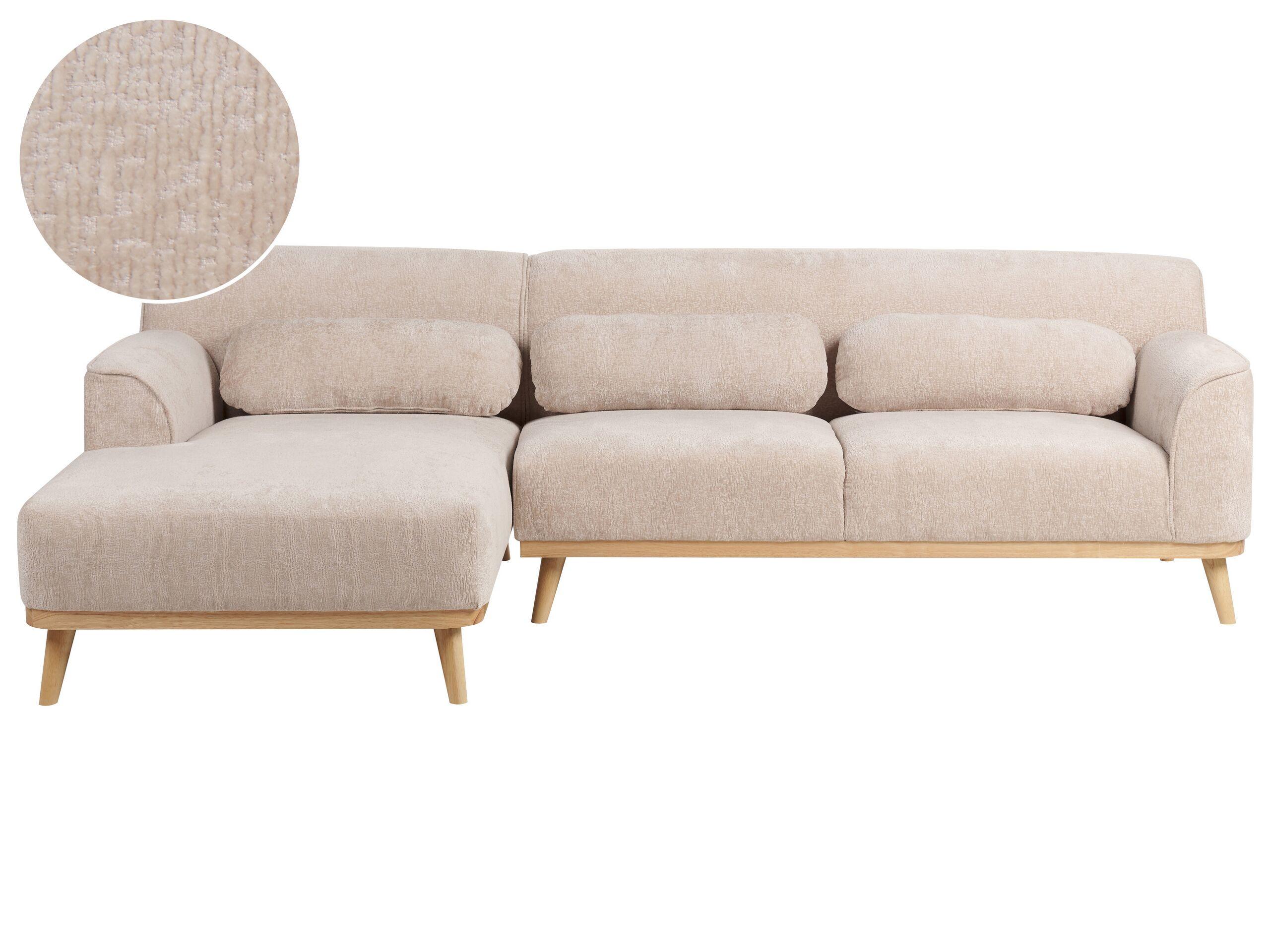 Beliani Ecksofa aus Chenillegewebe Modern SIMOS  