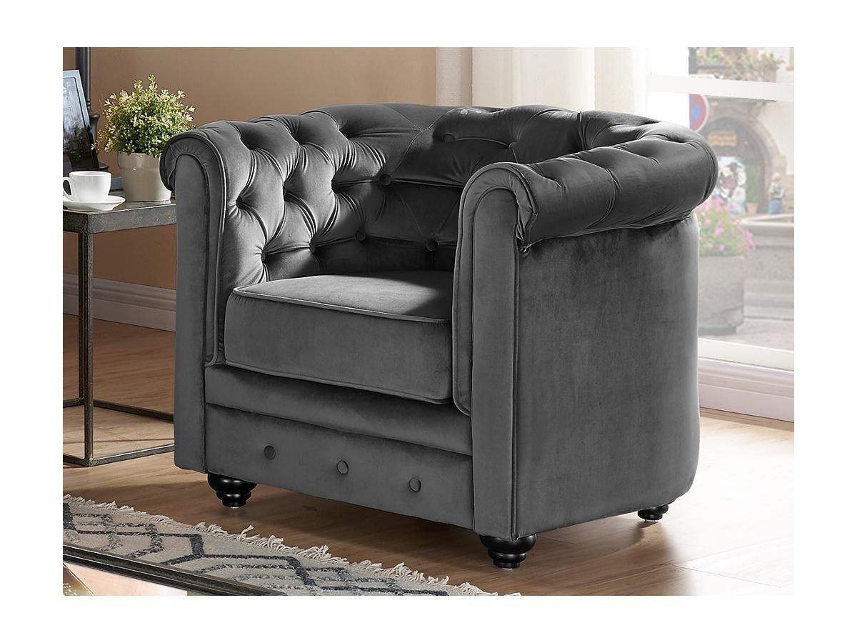 Vente-unique Sessel Samt CHESTERFIELD  