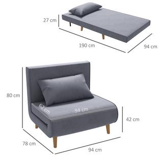 HOMCOM Chaise de couchage  