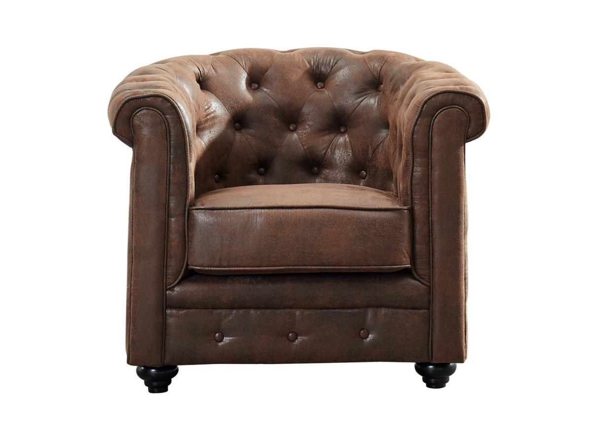 Vente-unique Sessel Microfaser VintageLook CHESTERFIELD  