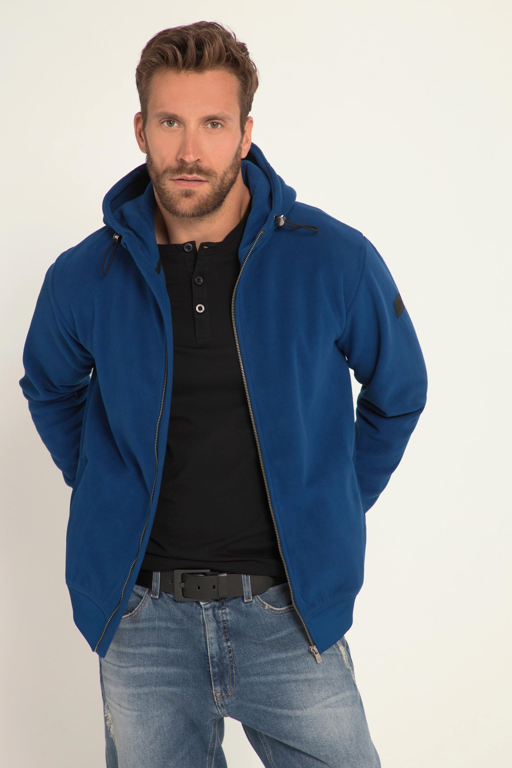 JP1880  Fleece-Hoodiejacke, Kapuze, Zipper, Kängurutasche 