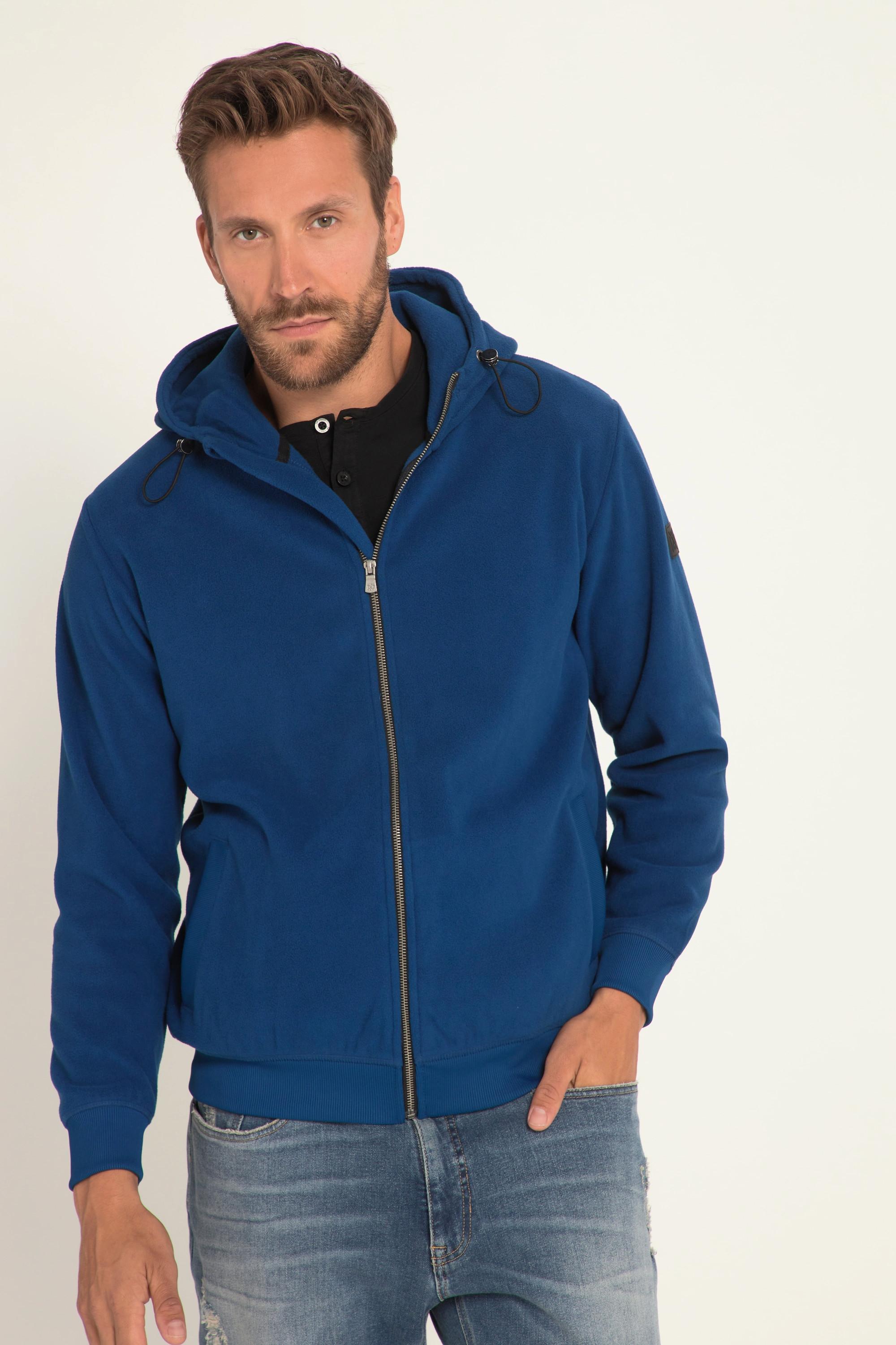 JP1880  Fleece-Hoodiejacke, Kapuze, Zipper, Kängurutasche 