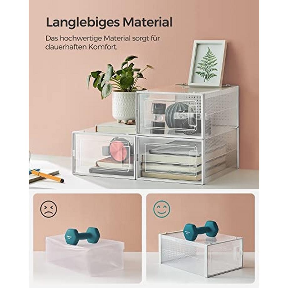 Pricenet 8er-Pack transparente Schuhkartons mit durchsichtiger Vordertür  