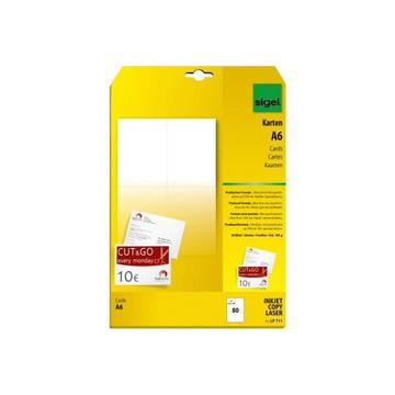 SIGEL Postkarten A6 LP711 weiss, 185g 80 Stück