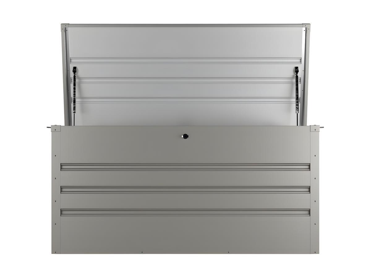 Vente-unique Coffre de rangement de jardin en acier galvanisé gris - 400L - TOMASO  