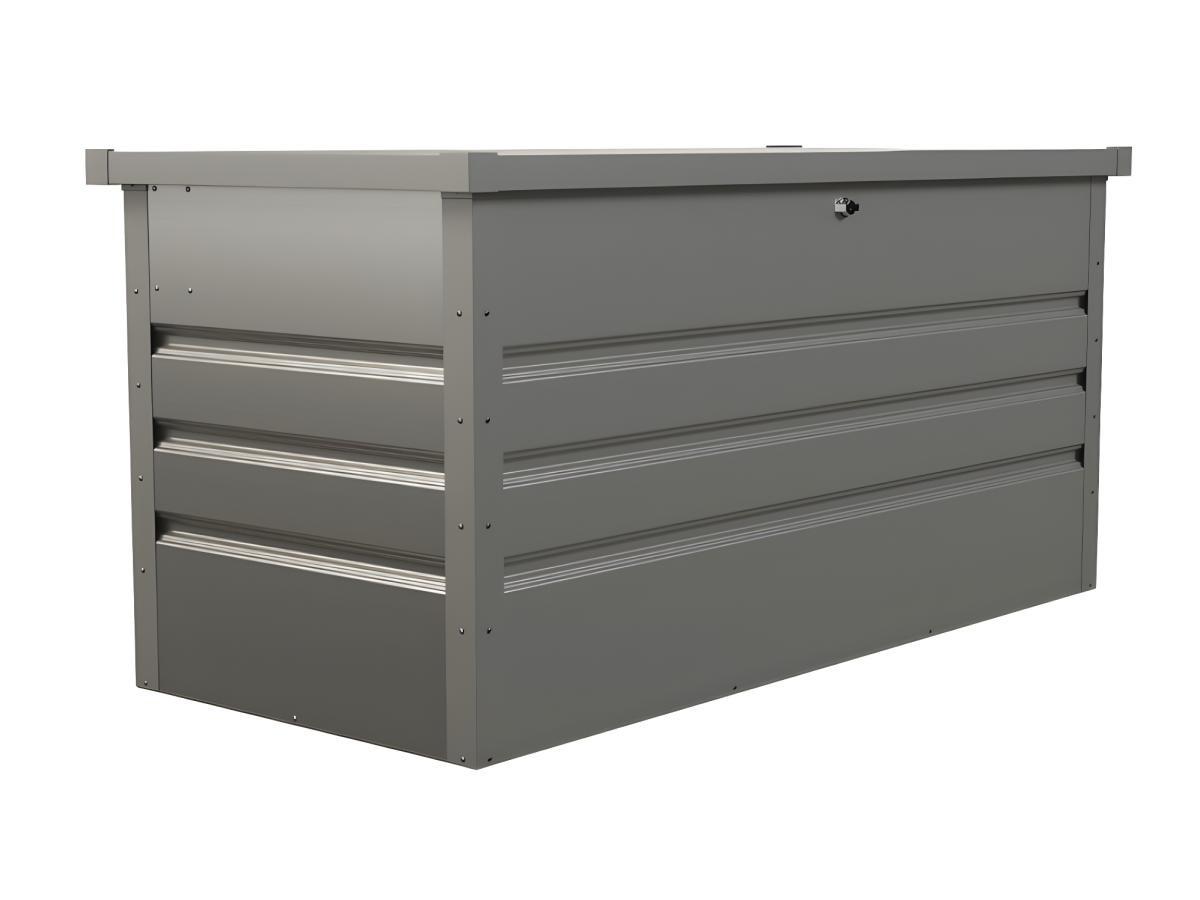 Vente-unique Coffre de rangement de jardin en acier galvanisé gris - 400L - TOMASO  