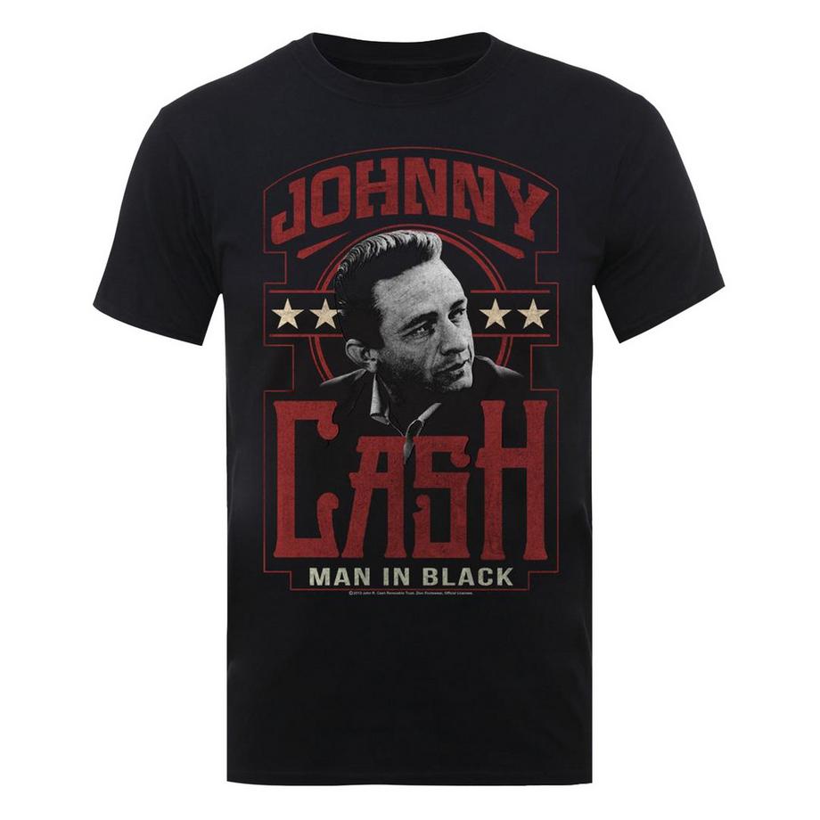 Johnny Cash Man In Black T-Shirt  