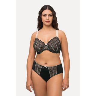 Ulla Popken  Soutien-gorge à armatures en forme de coquillage, dentelle florale, perle, bonnet C-D 