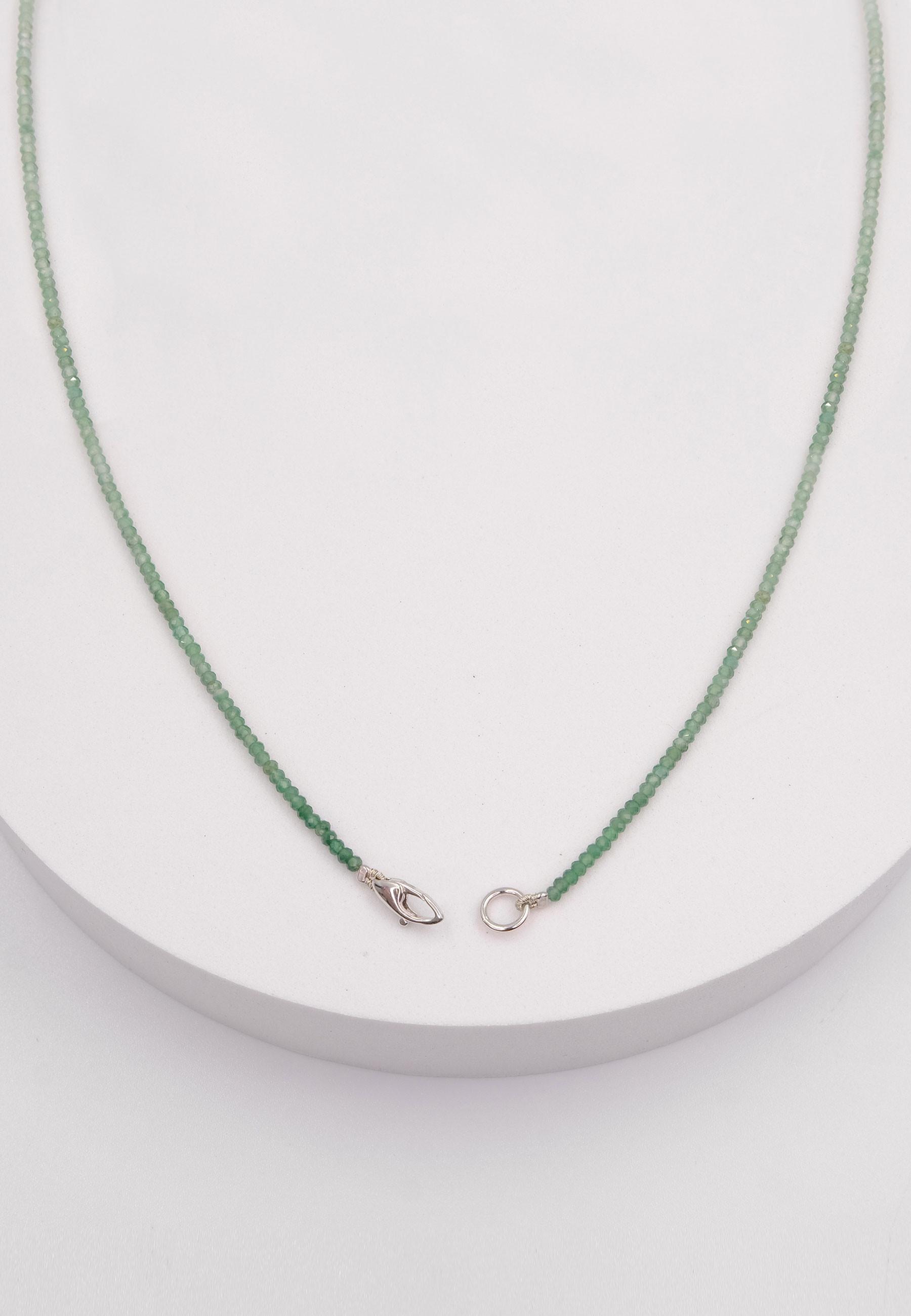 MUAU Schmuck  Collier Weissgold 750 Süsswasserperle 10-11mm Chalcedon 