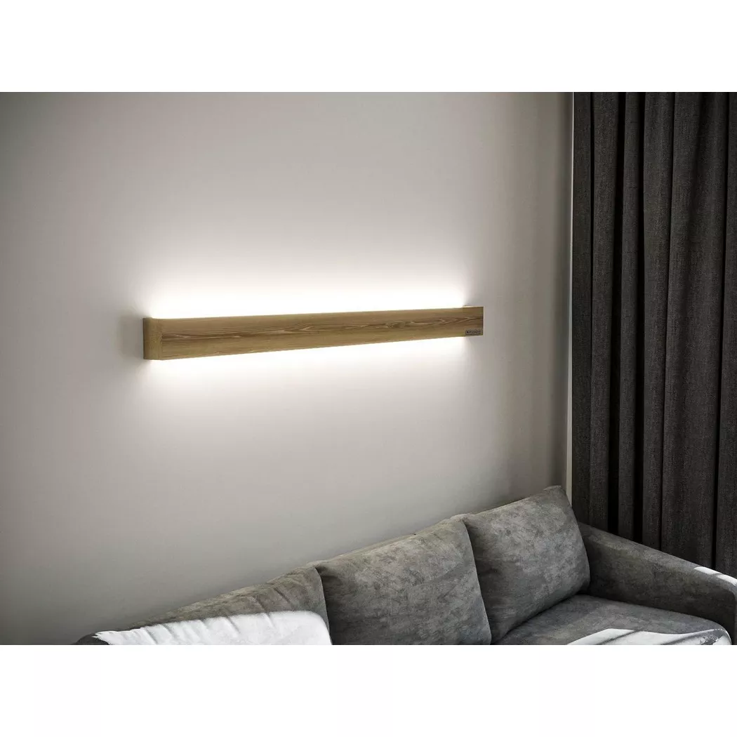 kln.swiss – Wandlampe Linea 1500, 100cm, Eichen Altholz