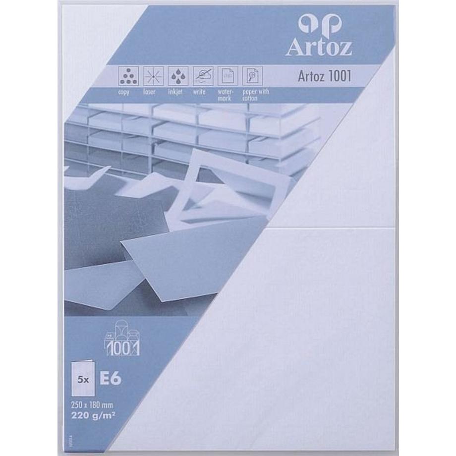 ARTOZ Karten 1001 E6 107372262 220g, blütenweiss 5 Blatt