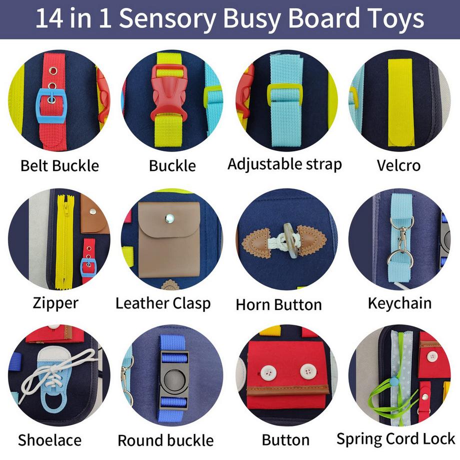 Activity-board  Aktivitätsboard Spielzeug, Beschäftigtes Brett für Kinder, Kleinkinder Motor Skills Board lernen 