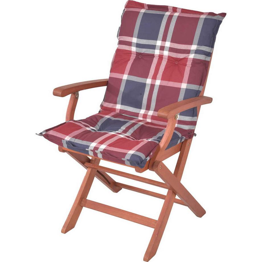 mutoni Coussin pour chaise à dossier bas Bristol rouge bleu  