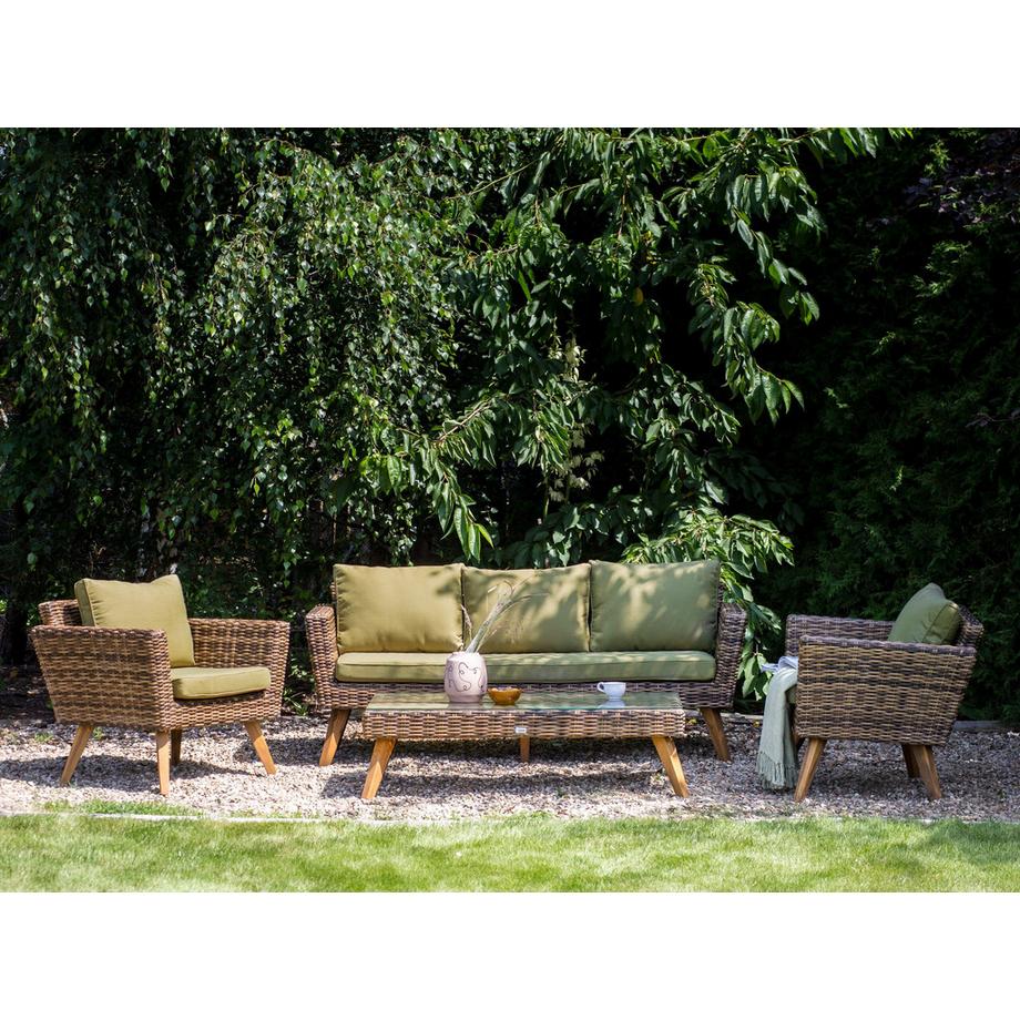 Beliani Ensemble de salon avec table en Polyrotin Boho VITTORIA XL  