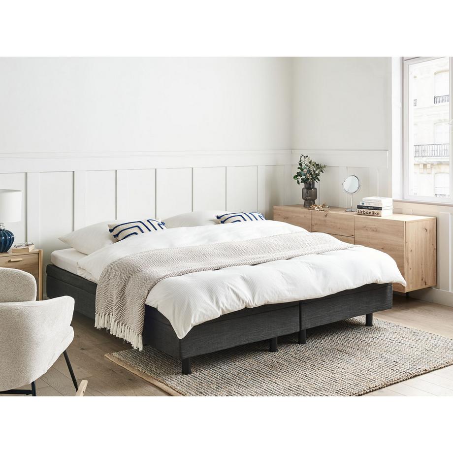 Beliani Lit réglable sans tête de lit en Tissu Moderne DUKE  