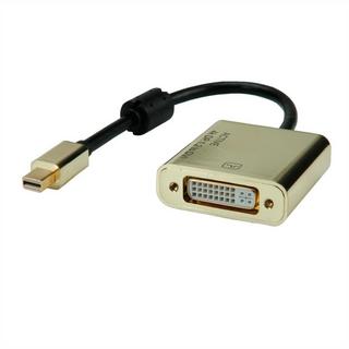 Roline  ROLINE 12.88.3176 cavo e adattatore video 0,1 m Mini DisplayPort DVI-D Nero, Oro 