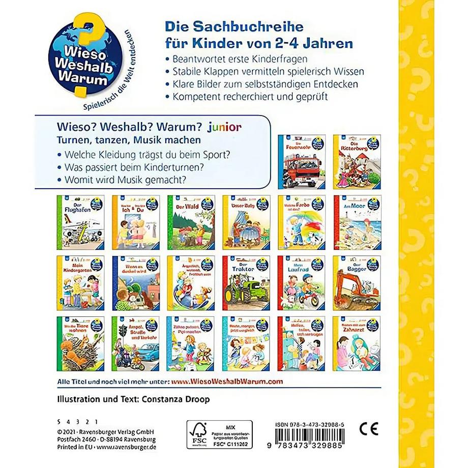 Wieso? Weshalb? Warum? junior, Band 71: Turnen, tanzen, Musik machen Droop, Constanza; Droop, Constanza (Illustrationen) Gebundene Ausgabe 
