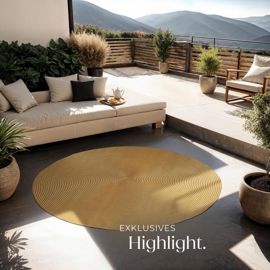 Tectake Tapis tressé en jute RAYA ø 160 cm  