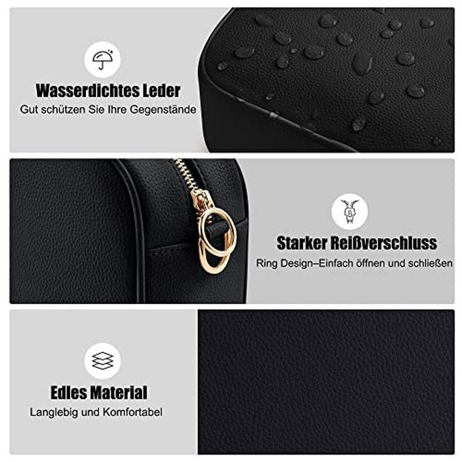 Only-bags.store Stilvolle Vegan Leder Umhängetasche mit 2 verstellbaren Riemen  