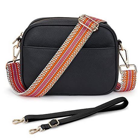 Only-bags.store Umhängetasche, stilvolle Vegan Leder breiten Riemen Crossbody Umhängetasche mit 2 verstellbaren Umhängetasche, stilvolle Vegan Leder breiten Riemen Crossbody Umhängetasche mit 2 verstellbaren 