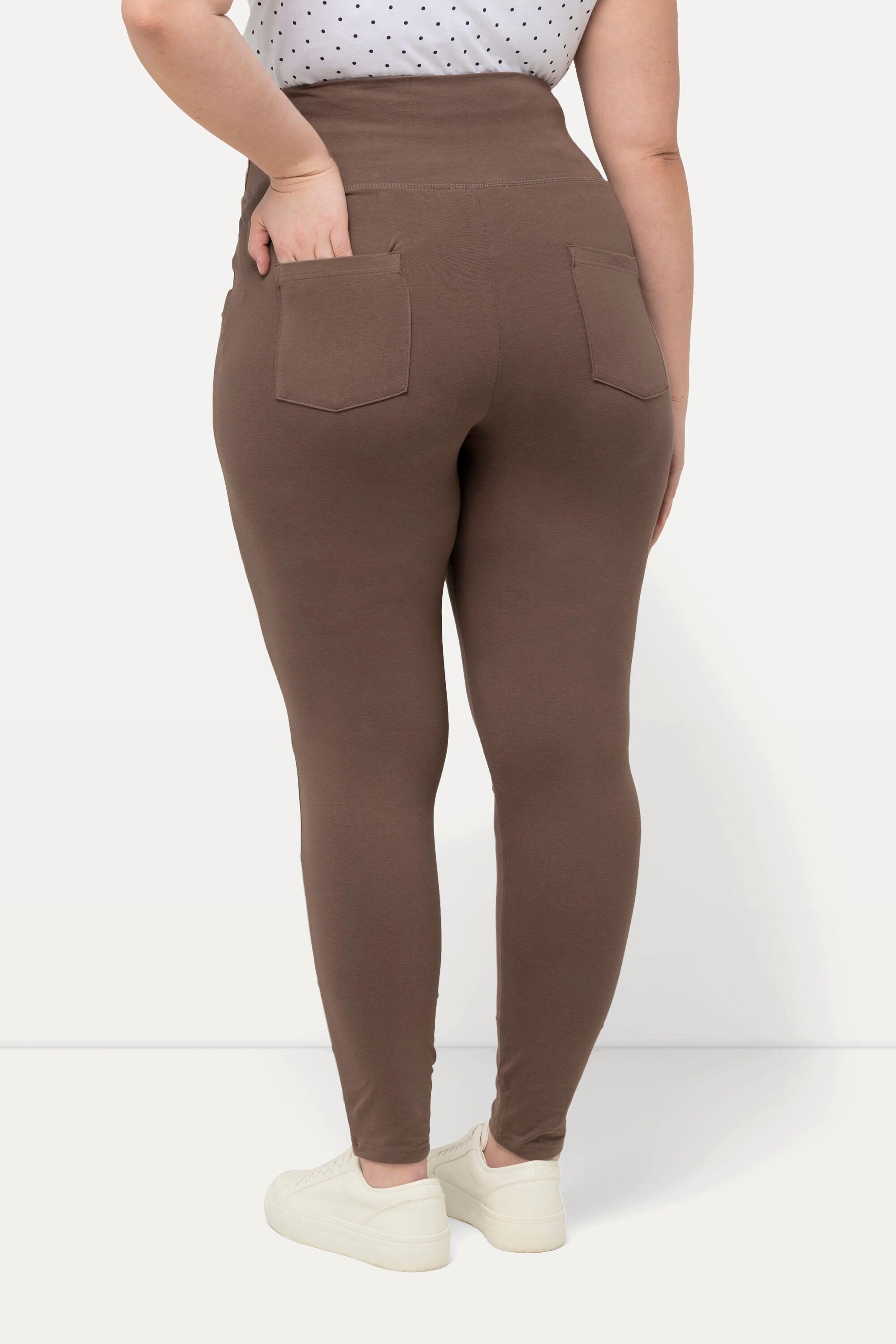 Ulla Popken  Bellieva-Leggings, breiter Elastikbund, Skinny Fit, Biobaumwolle, GOTS 