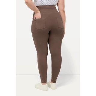 Ulla Popken  Leggings Bellieva in cotone biologico GOTS con taglio aderente e alta fascia elastica 