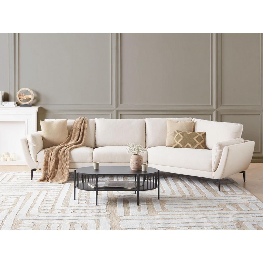 Beliani Canapé 3 places en Tissu Moderne KANSSELI  